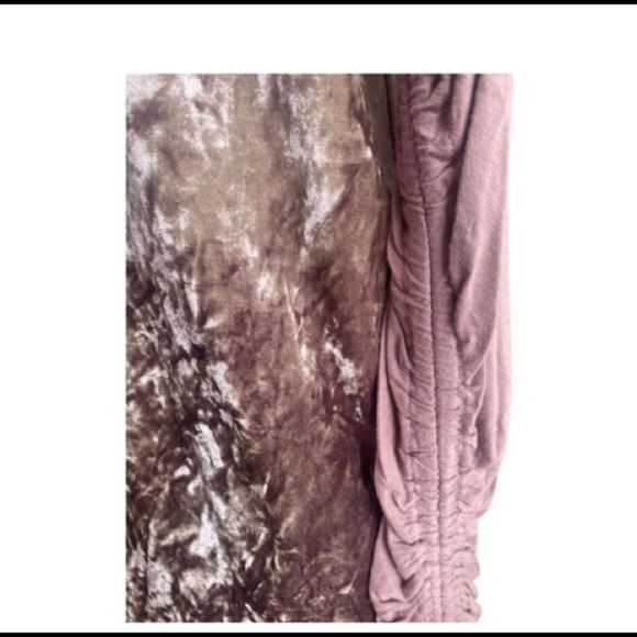 Umgee Crushed Velvet Dusty Rose Bohemian Top Cinch Draw String Sleeves Sz Small - Picture 10 of 12